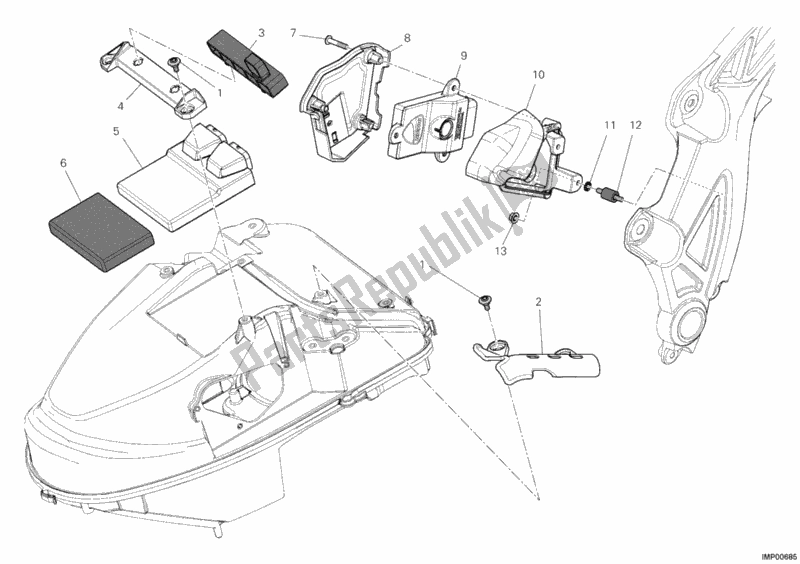 All parts for the Engine Control Unit of the Ducati Diavel Brasil 1200 2012
